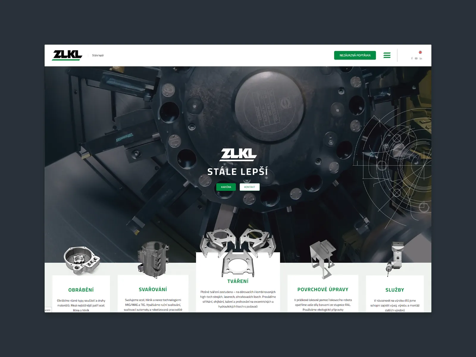 Webové stránky pre strojársku firmu ZLKL