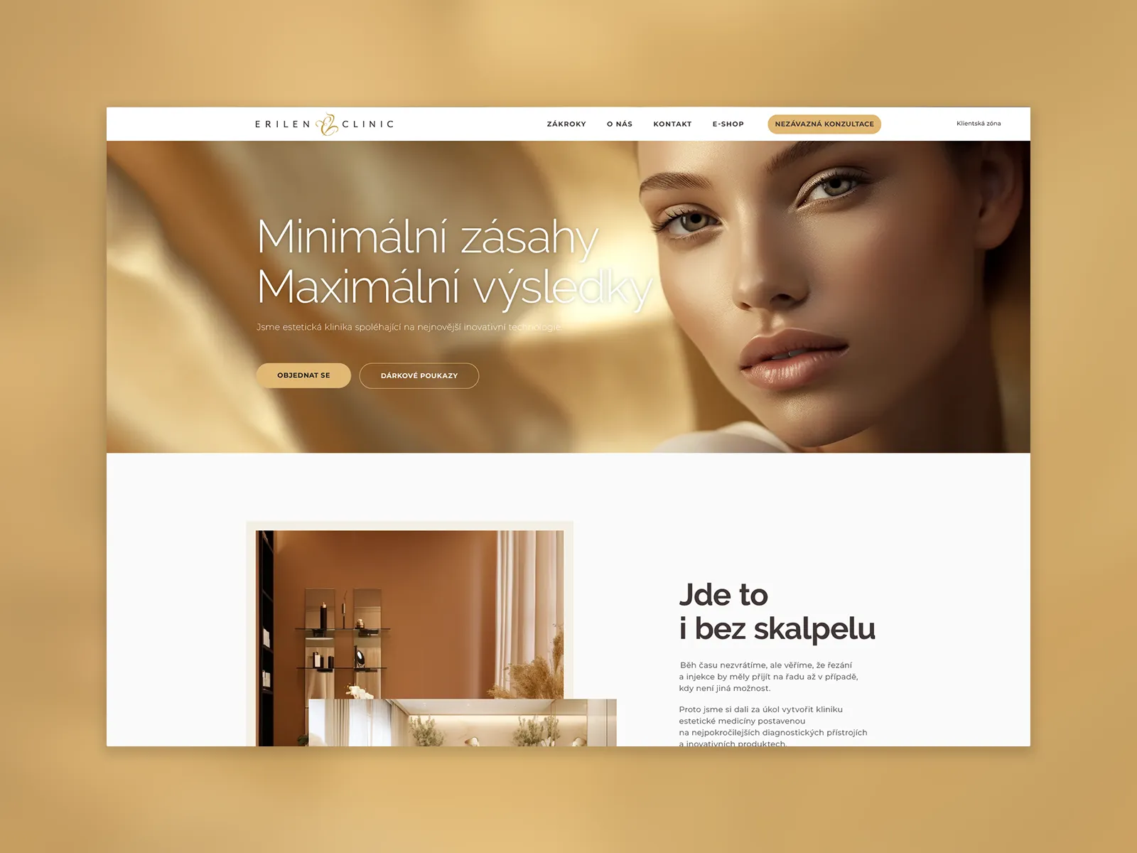Moderný web estetickej kliniky Erilen