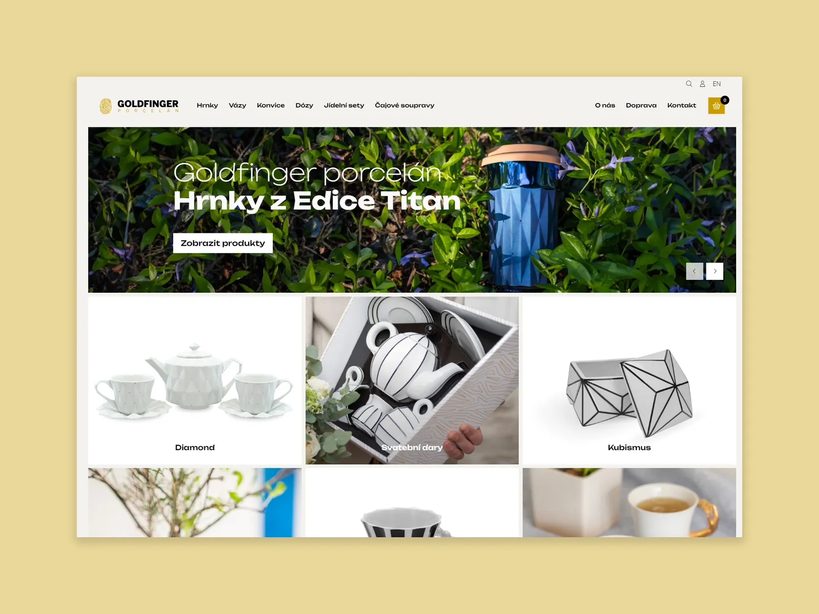 Tvorba eshopu pre firmu Goldfinger Porcelán